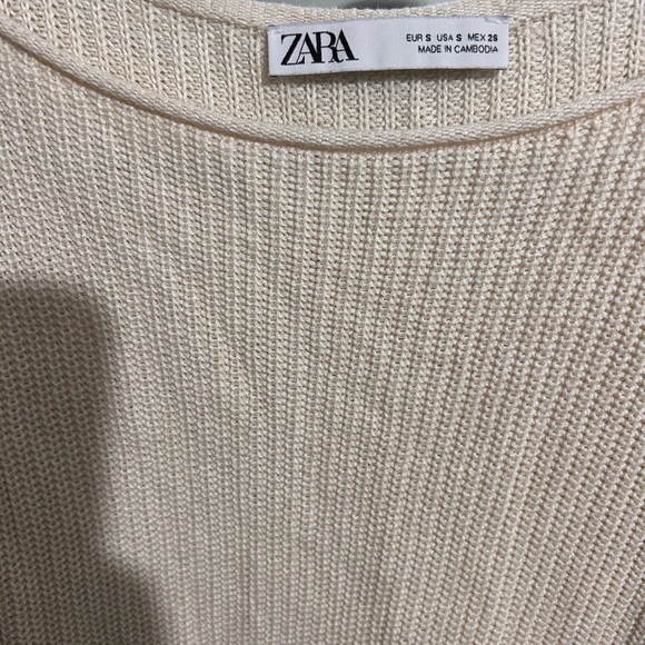 Zara Off-White Ribbed Pullover - Picture 2 of 2